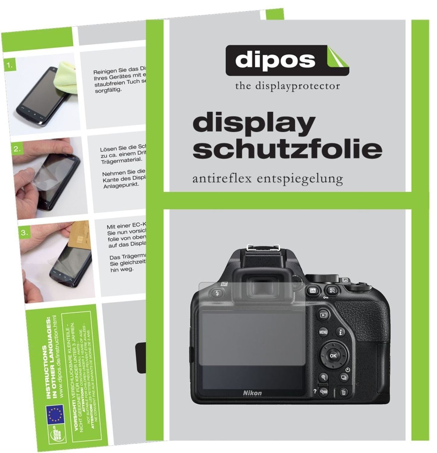5x Schutzfolie matt für Nikon D3500 Display-Schutz (2)