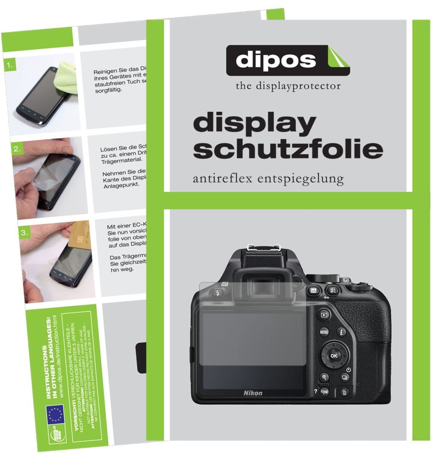 5x Schutzfolie matt für Nikon D3500 Display-Schutz (2)