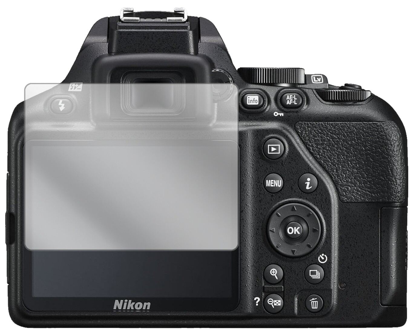 6x Schutzfolie klar für Nikon D3500 Display-Schutz (2)