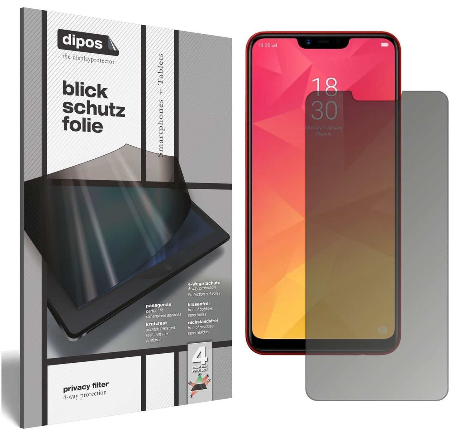 Blickschutzfolie für Oppo Realme 2 matt Schutzfoli (1)