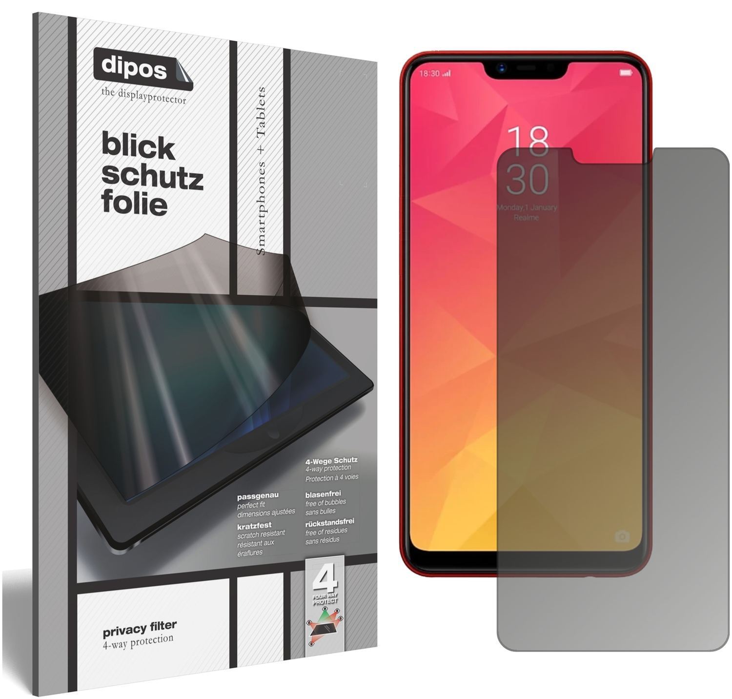 Blickschutzfolie für Oppo Realme 2 matt Schutzfoli (1)
