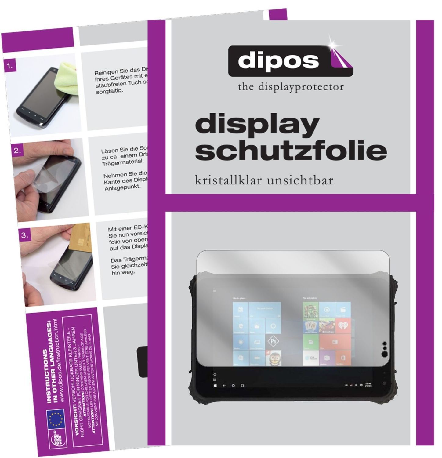 1x Schutzfolie klar für Rugged Tablet ID-SQ8.0 Dis (2)