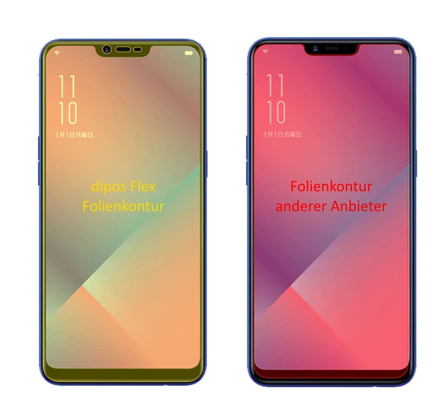 3x 3D Full Cover Schutzfolie für Oppo R15 Neo (2)