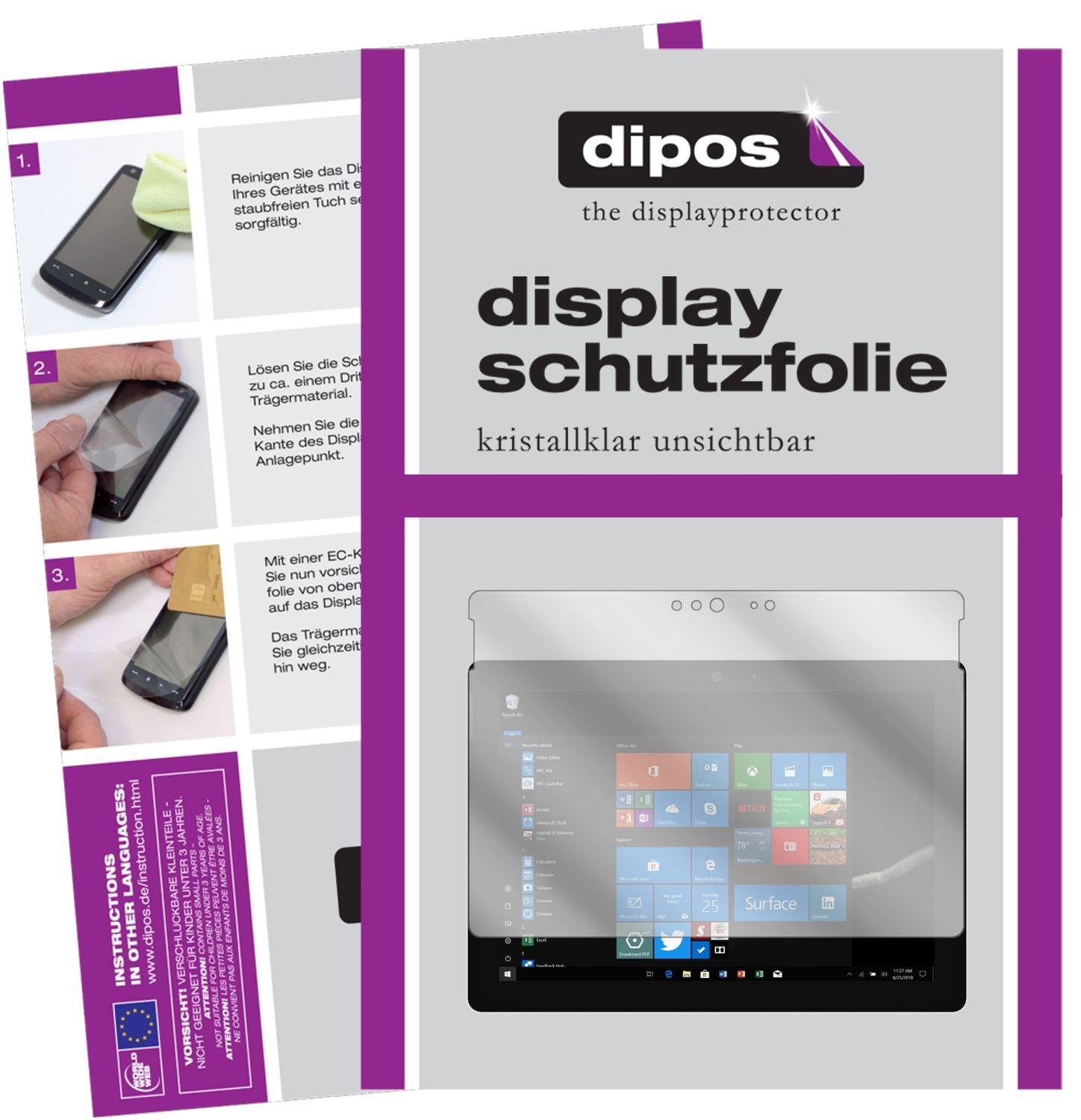 2x Schutzfolie klar für Microsoft Surface Go Displ (1)