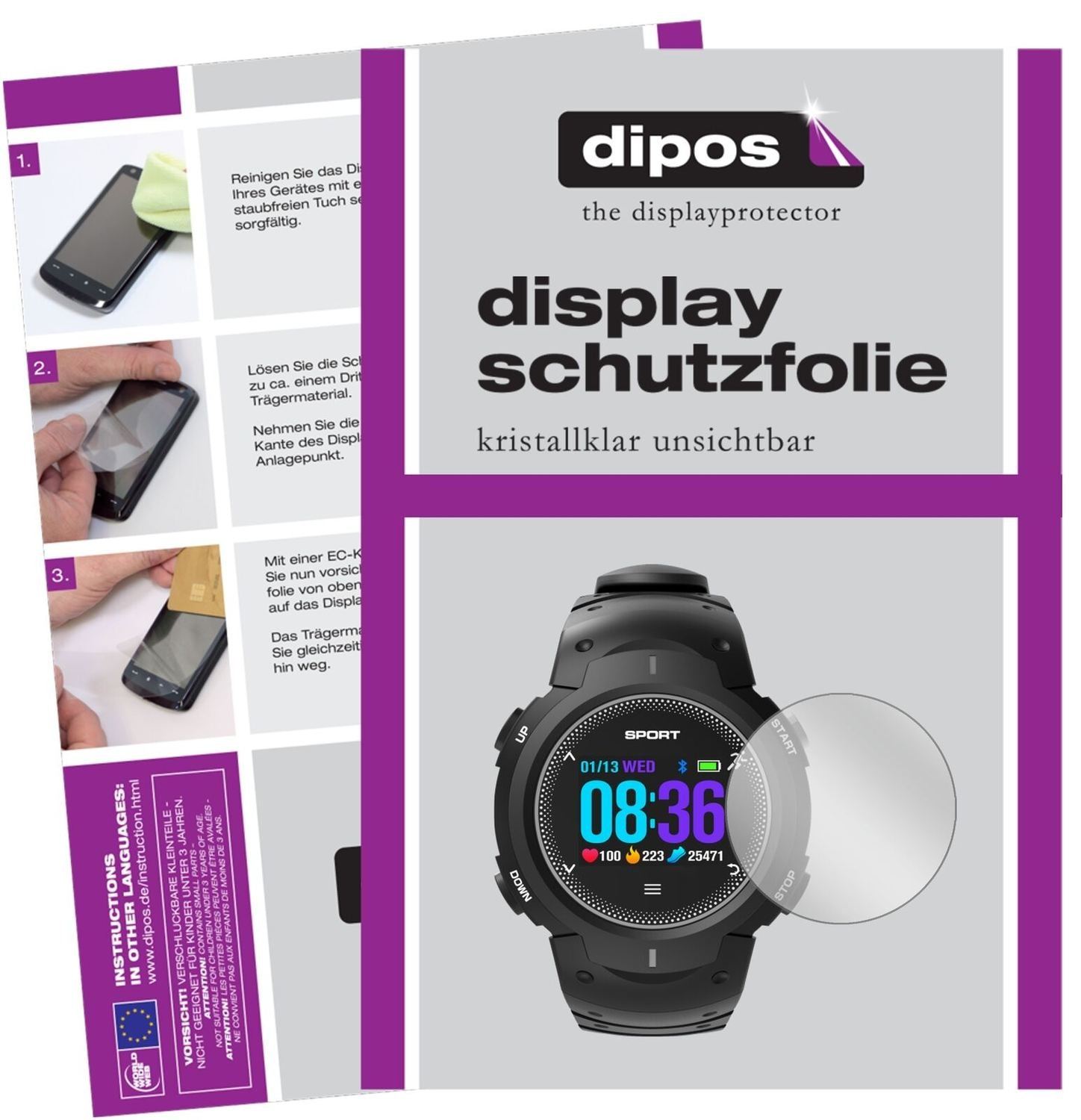 5x Schutzfolie klar für No.1 F13 Smartwatch Displa (2)