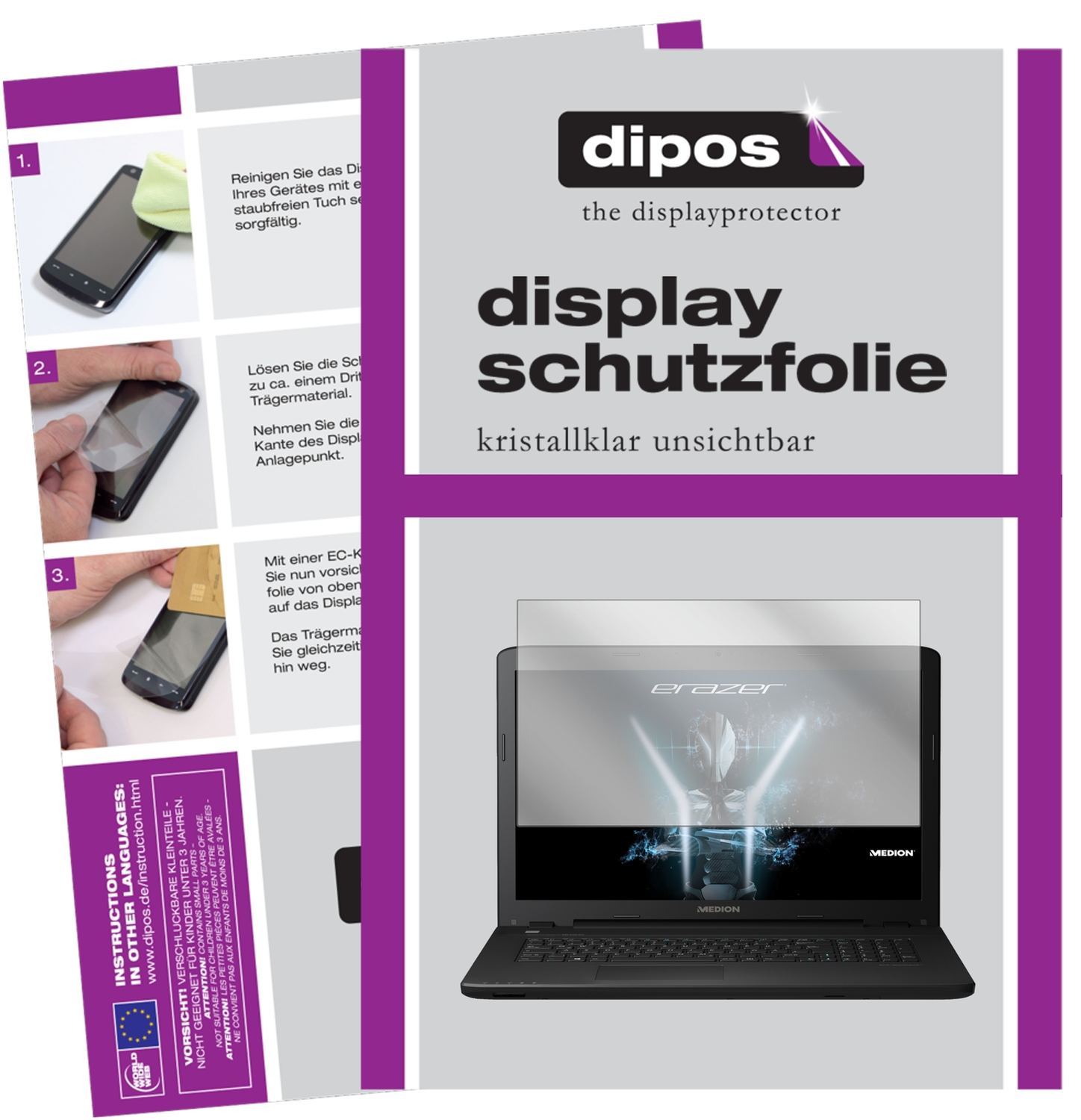 2x Schutzfolie klar für Medion Erazer P6689 Displa (1)