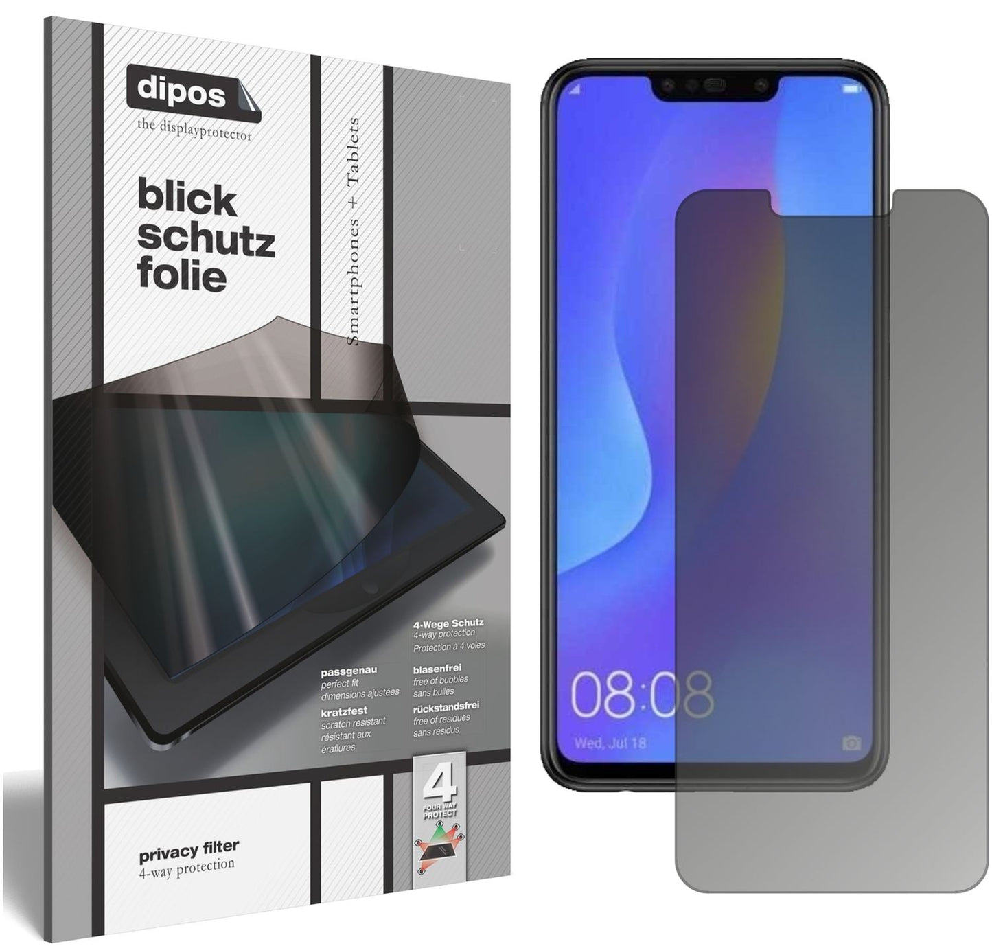 Blickschutzfolie für Huawei P Smart Plus matt Schu (1)