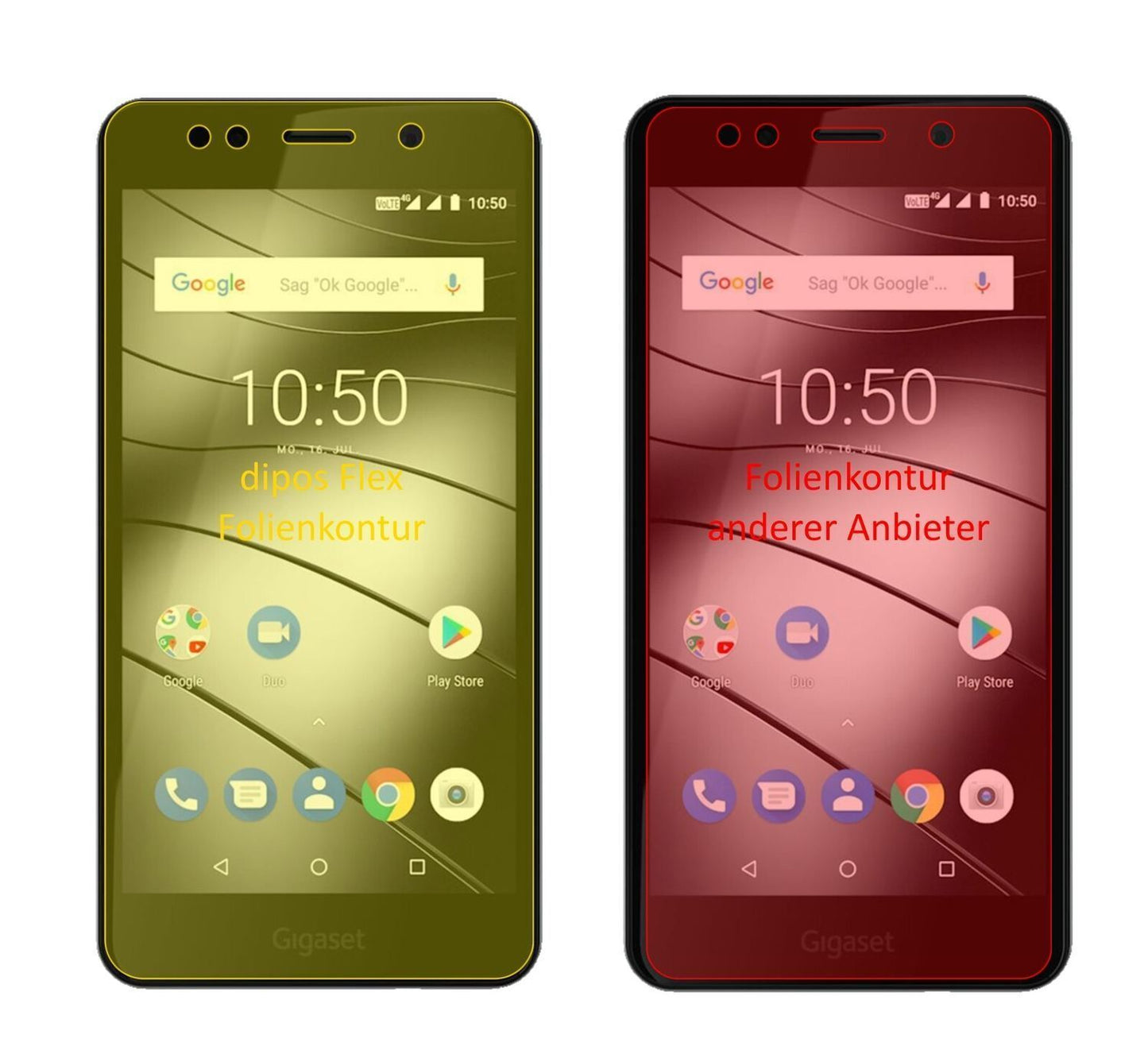 3x 3D Full Cover Schutzfolie für Gigaset GS180 (2)