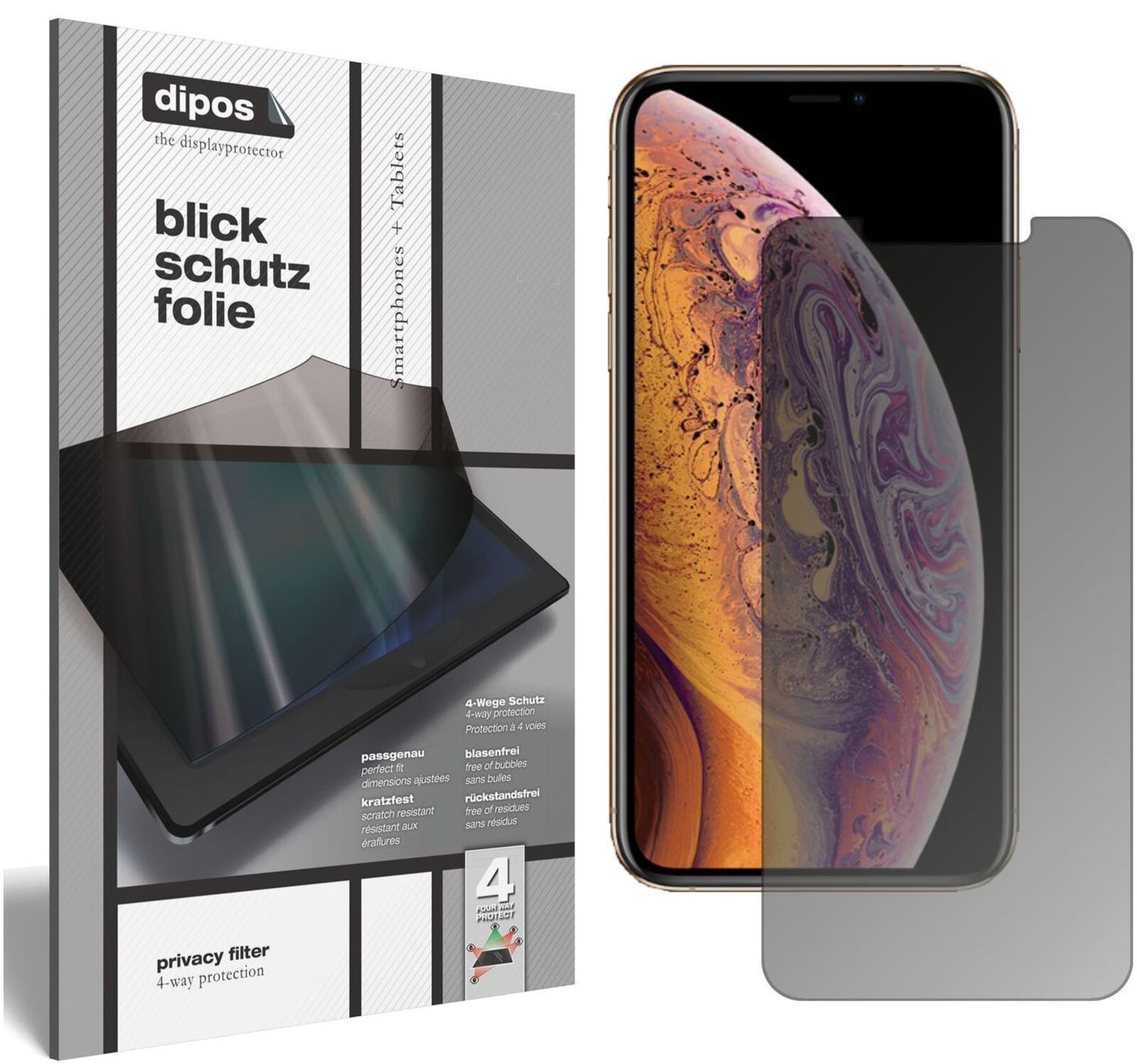 Blickschutzfolie für Apple iPhone XS Max matt Schu (2)