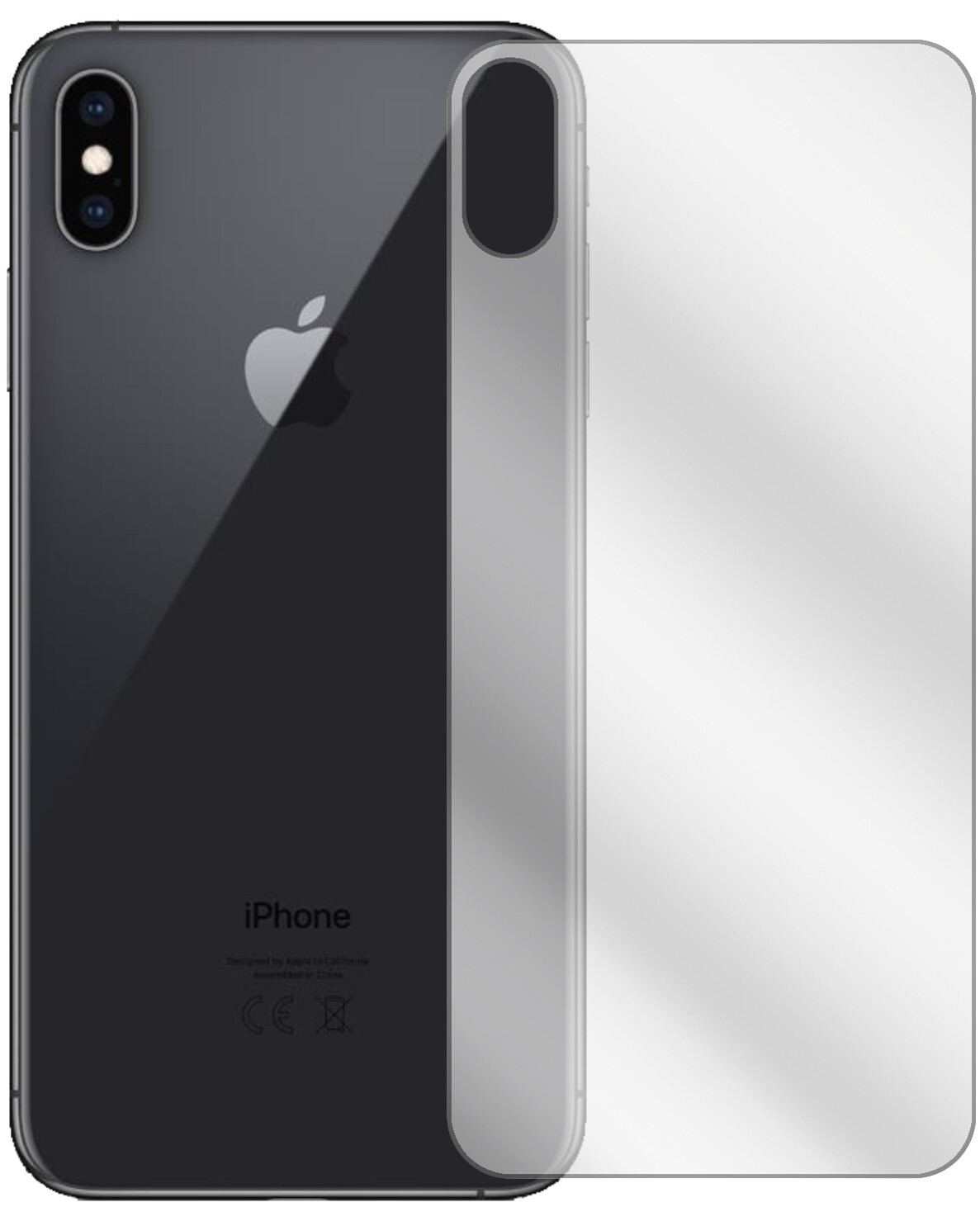 2x Schutzfolie klar für Apple iPhone XS Max Rückse (2)