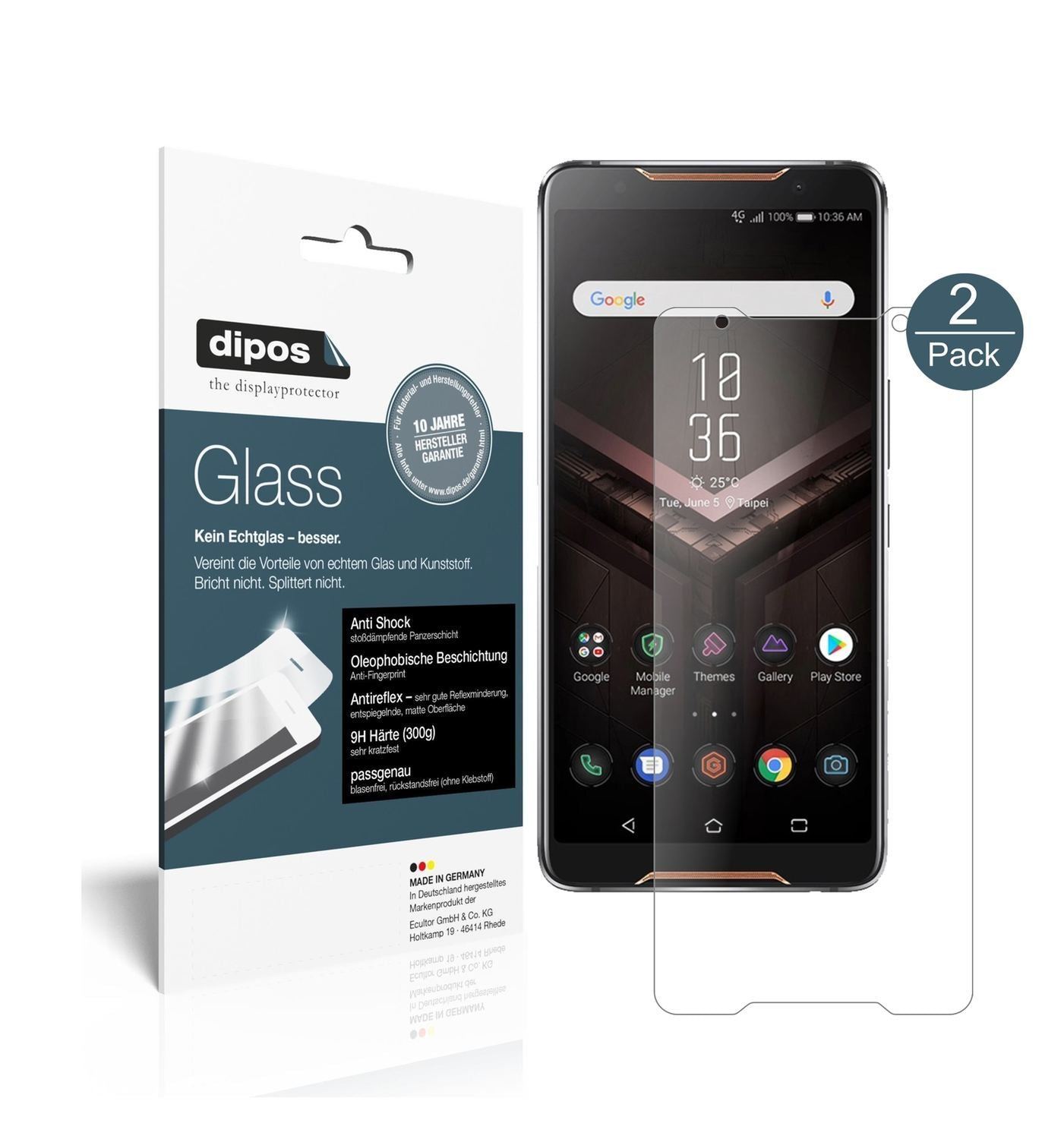 2x 9H Schutzfolie matt für Asus ROG Phone Panzerfo (1)