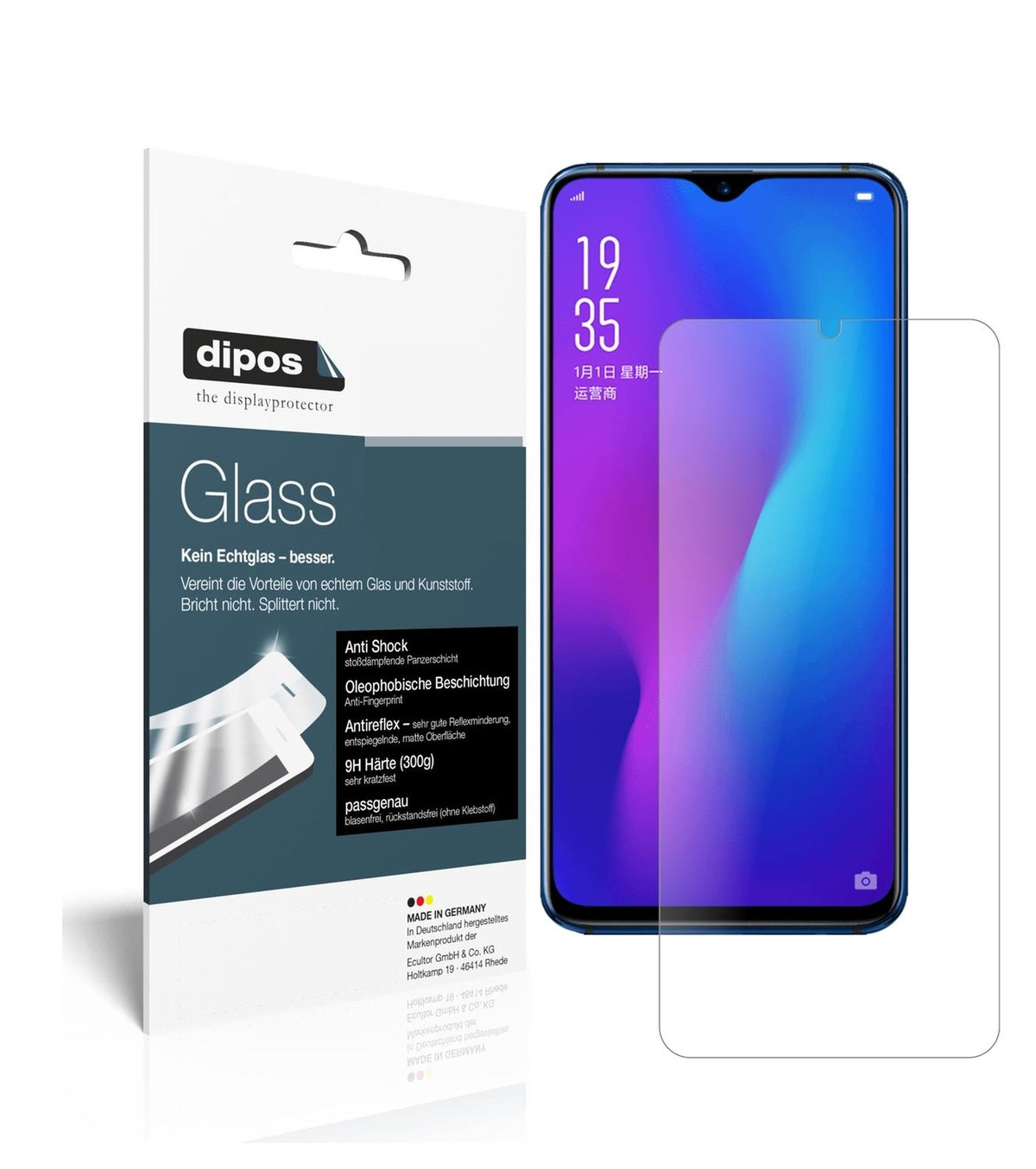 1x 9H Schutzfolie matt für Oppo R17 Pro Panzerfoli (2)