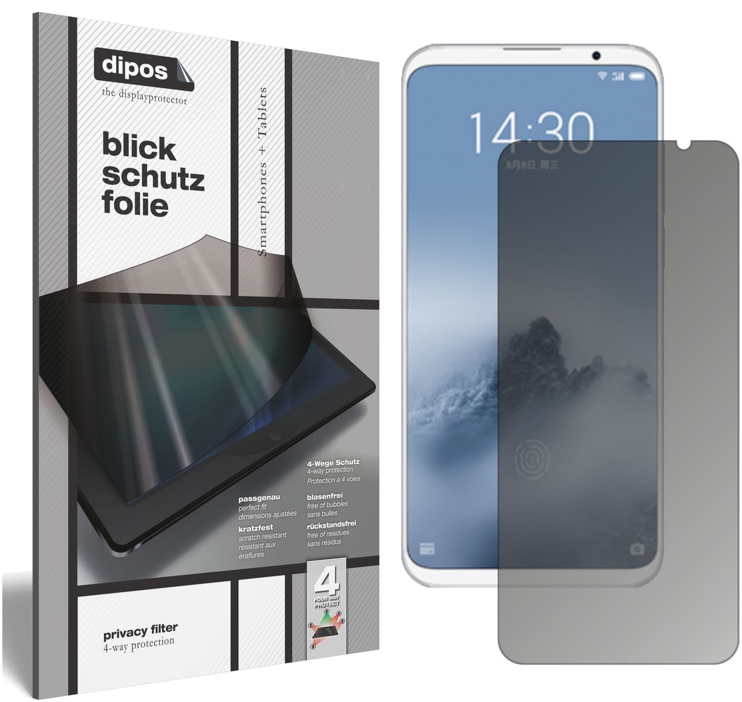 Blickschutzfolie für Meizu 16 Plus matt Schutzfoli (1)