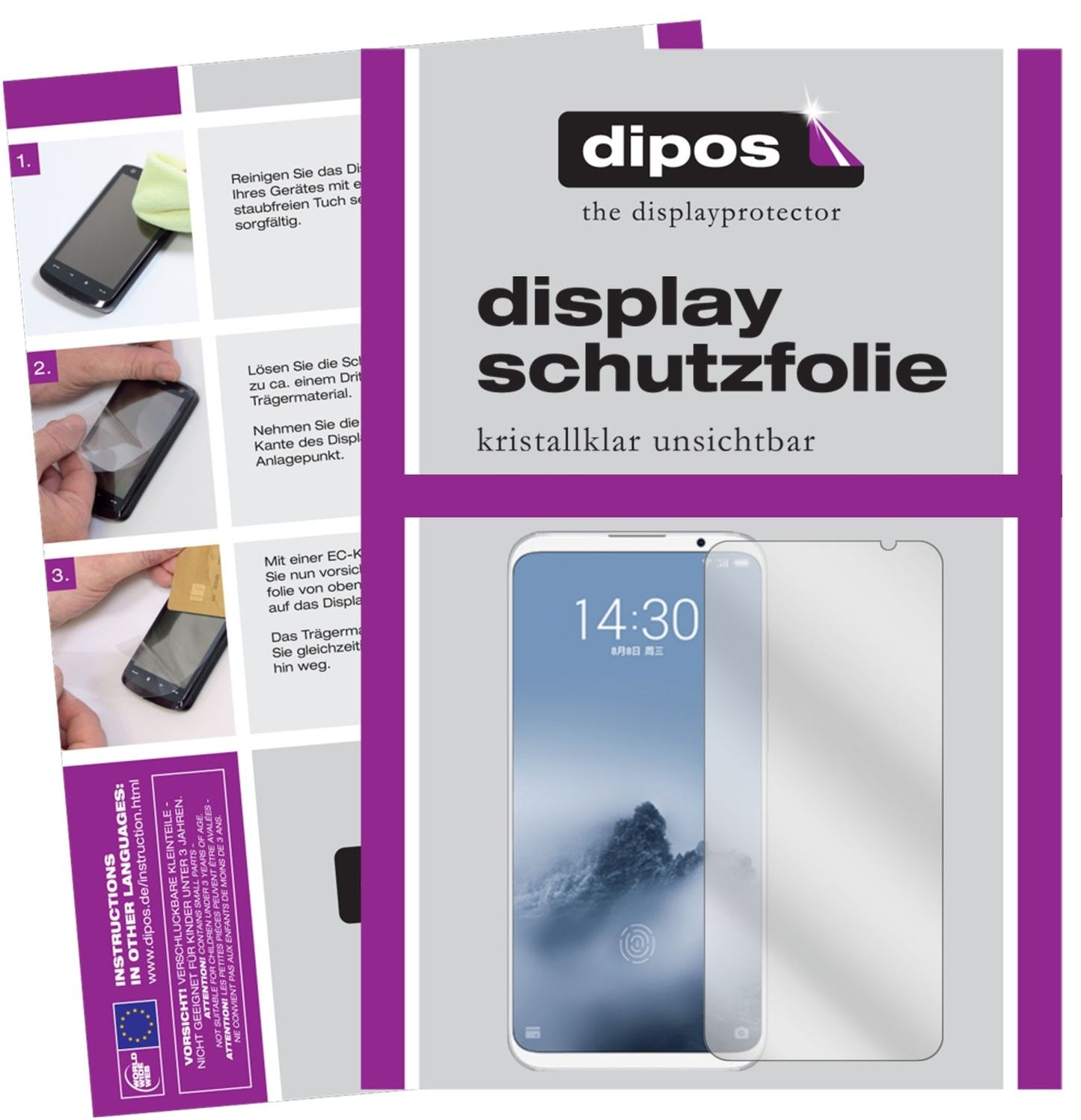 2x Schutzfolie klar für Meizu 16 Plus Display-Schu (1)