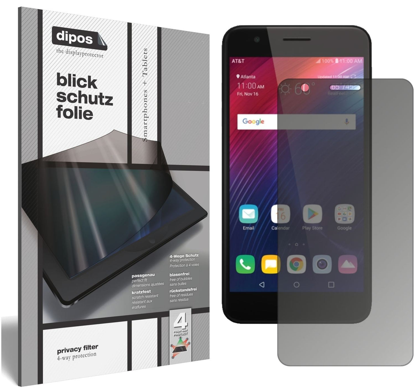 Blickschutzfolie für LG Phoenix Plus matt Schutzfo (1)