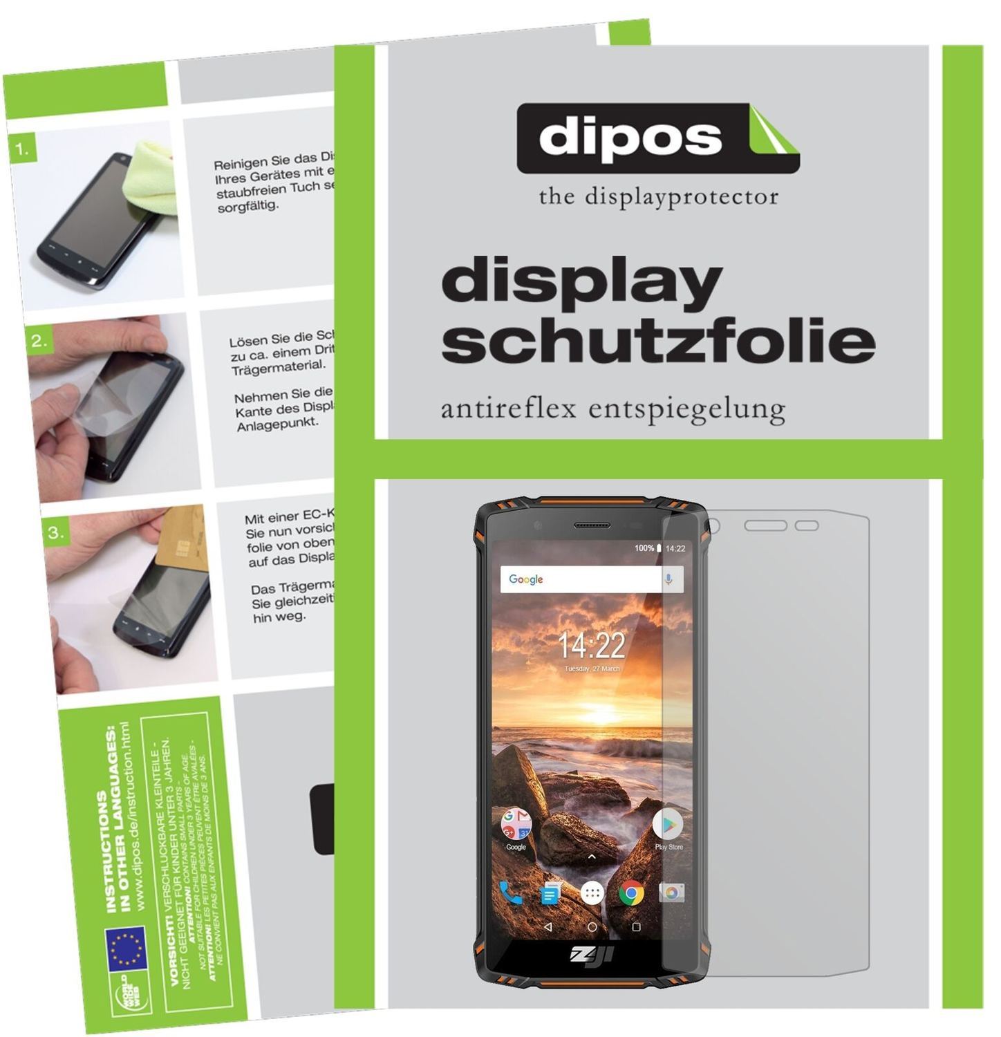 5x Schutzfolie matt für HomTom Zoji Z9 Display-Sch (2)