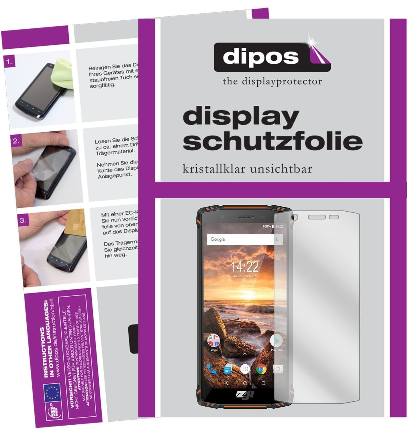 6x Schutzfolie klar für HomTom ZOJI Z9 Display-Sch (1)