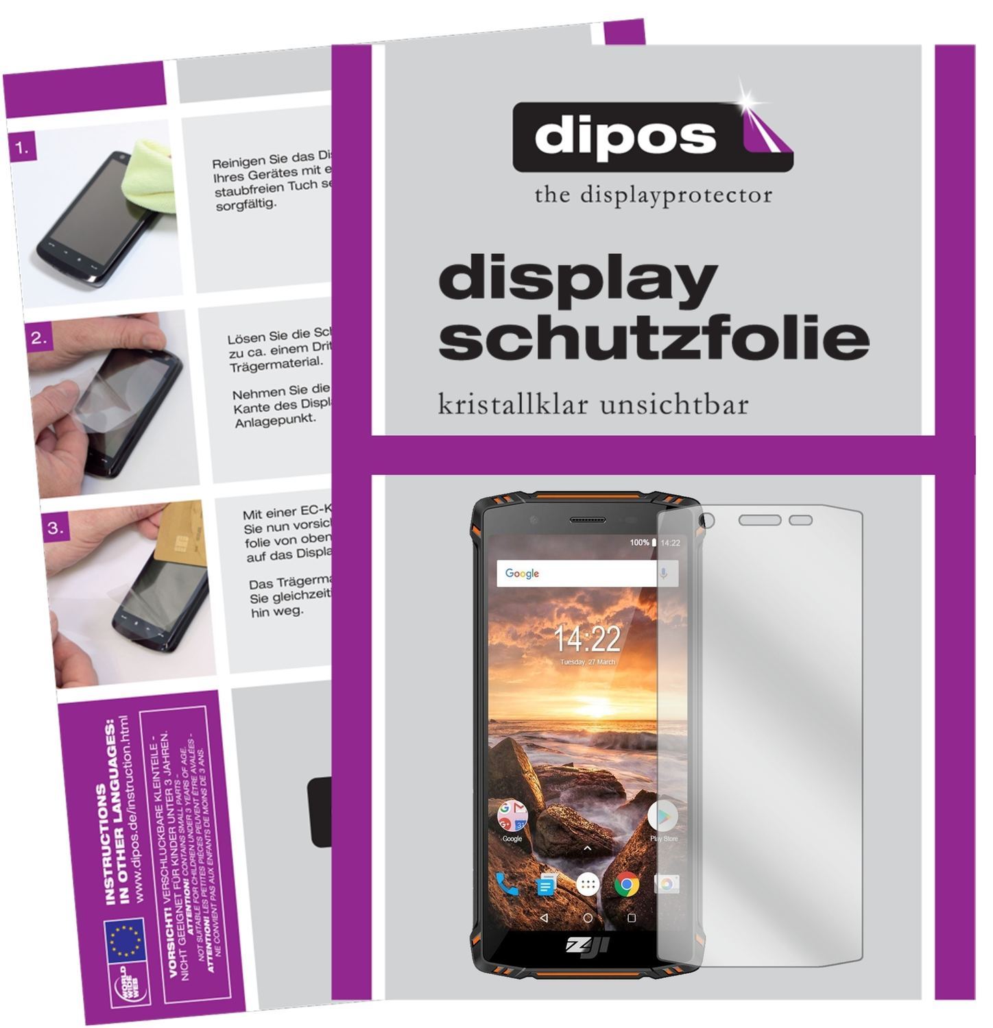 2x Schutzfolie klar für HomTom ZOJI Z9 Display-Sch (1)