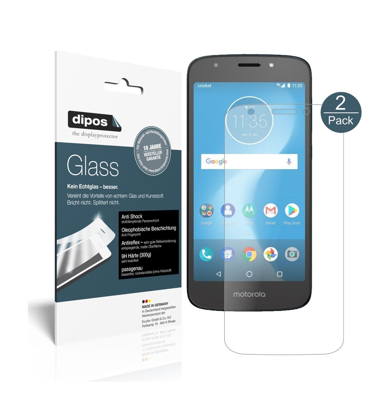 2x 9H Schutzfolie matt für Motorola Moto E5 Play S (1)