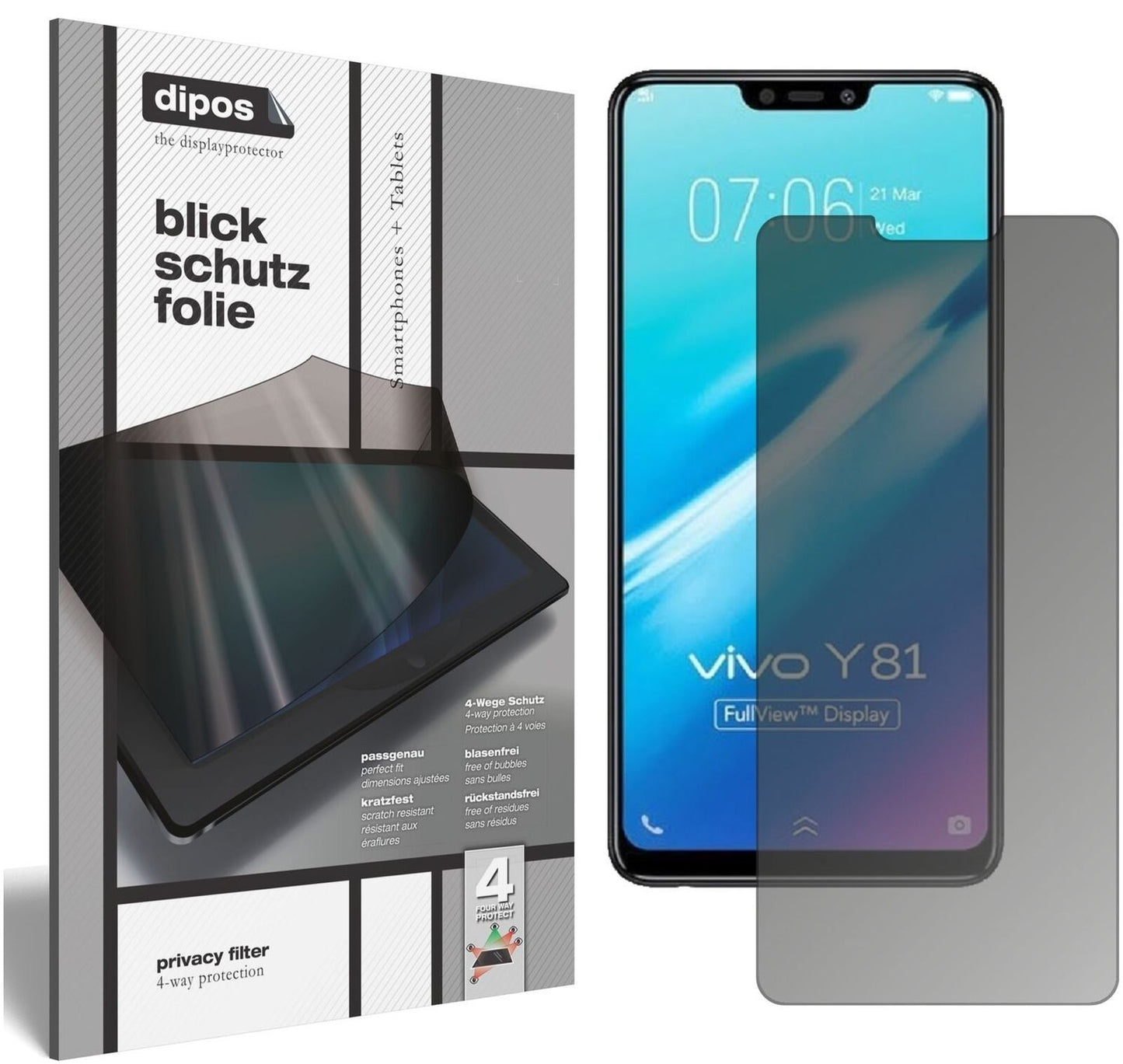 Blickschutzfolie für Vivo Y81 matt Schutzfolie Pri (2)