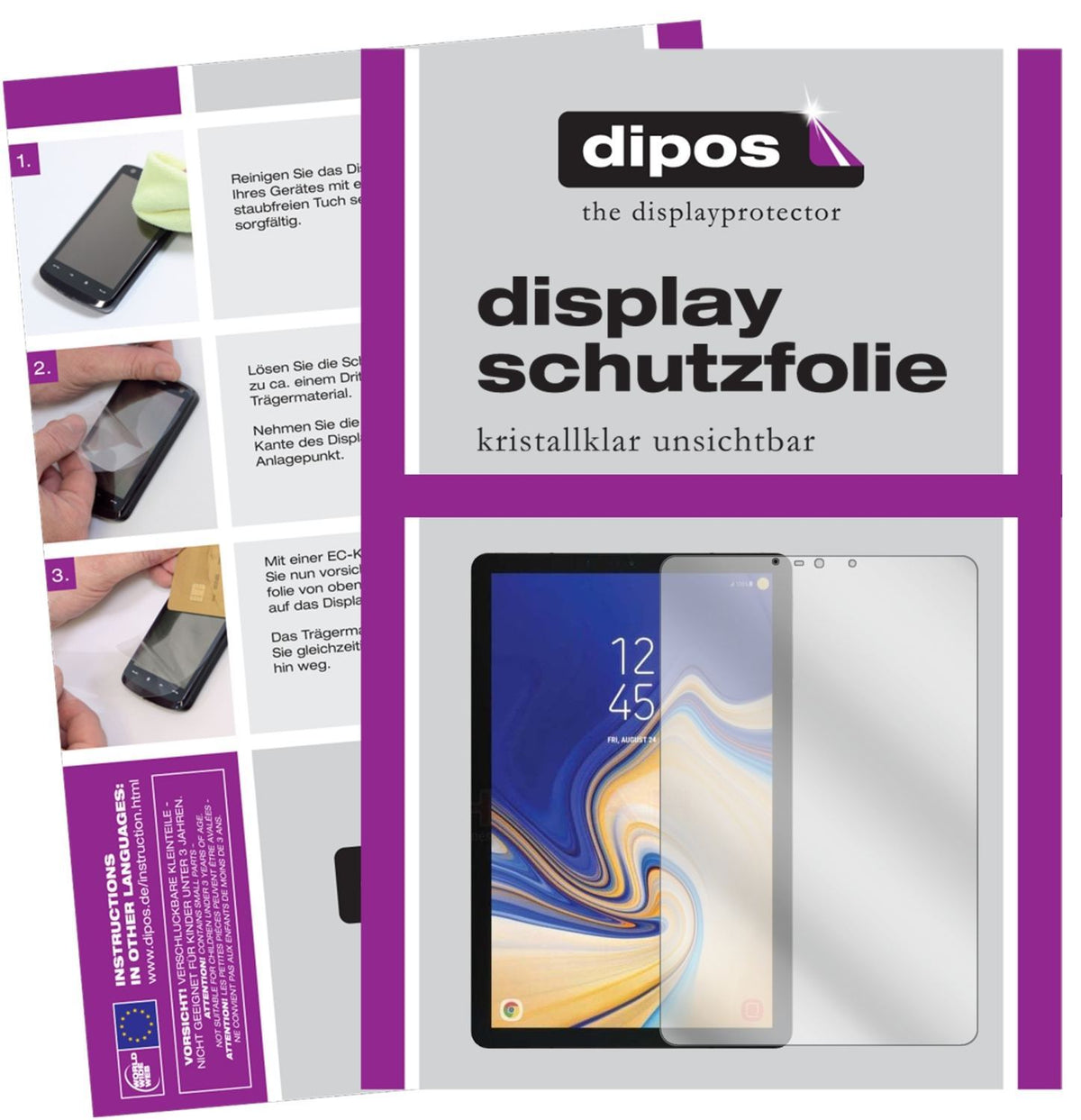 2x Schutzfolie klar für Samsung Galaxy Tab S4 Disp (1)