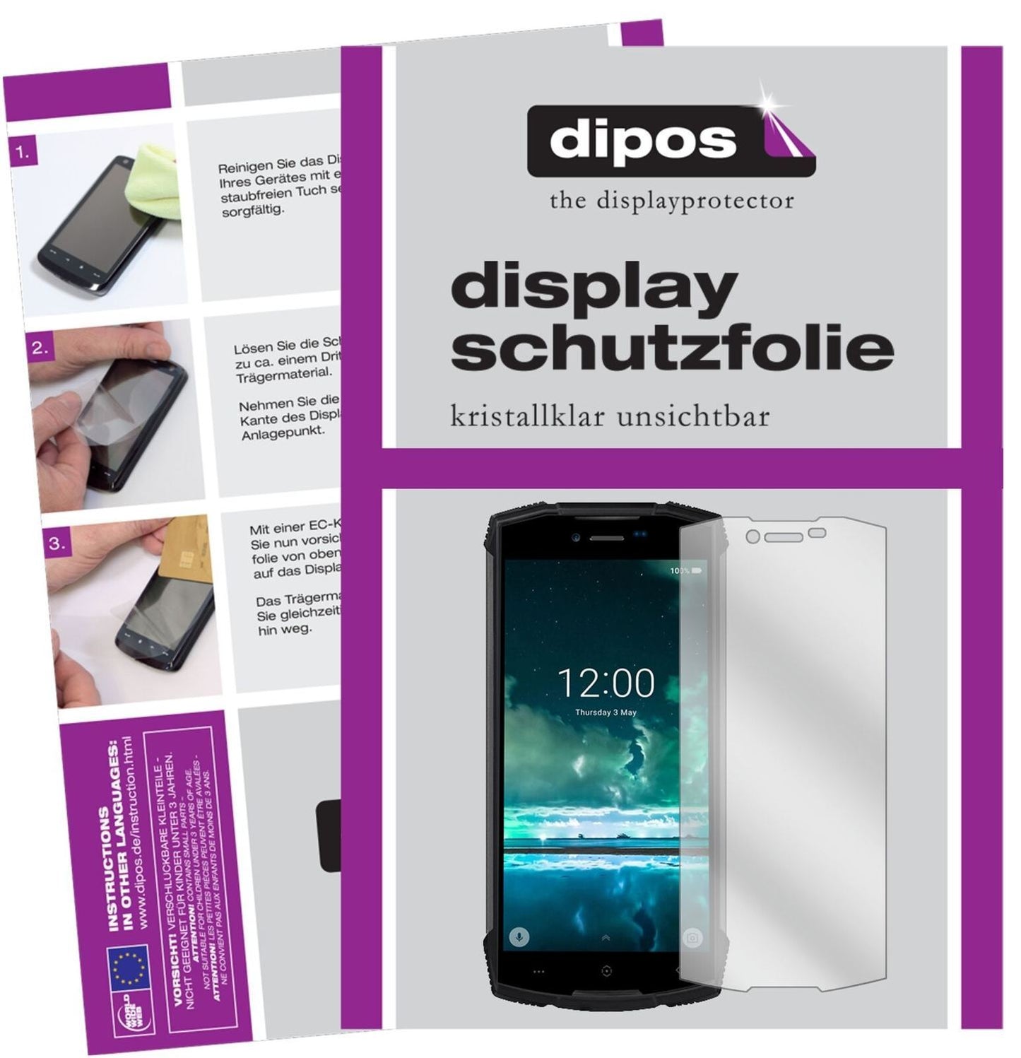 5x Schutzfolie klar für Doogee S55 Display-Schutzf (2)