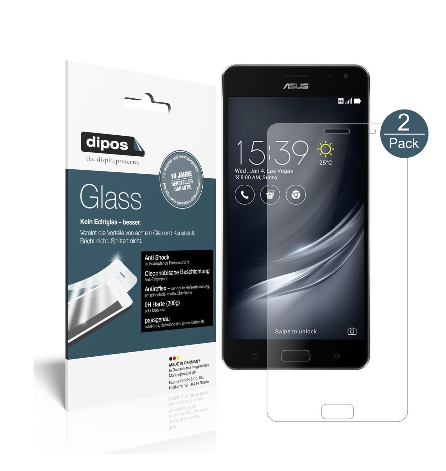 2x 9H Schutzfolie matt für ASUS ZenFone Ares ZS572 (1)