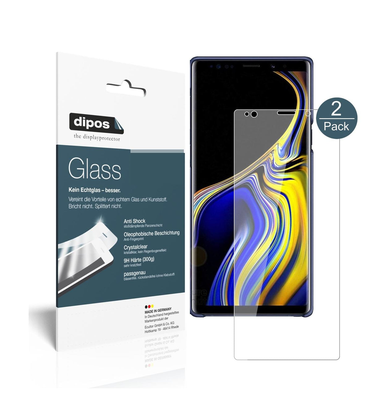 2x 9H Schutzfolie für Samsung Galaxy Note 9 Panzer (1)