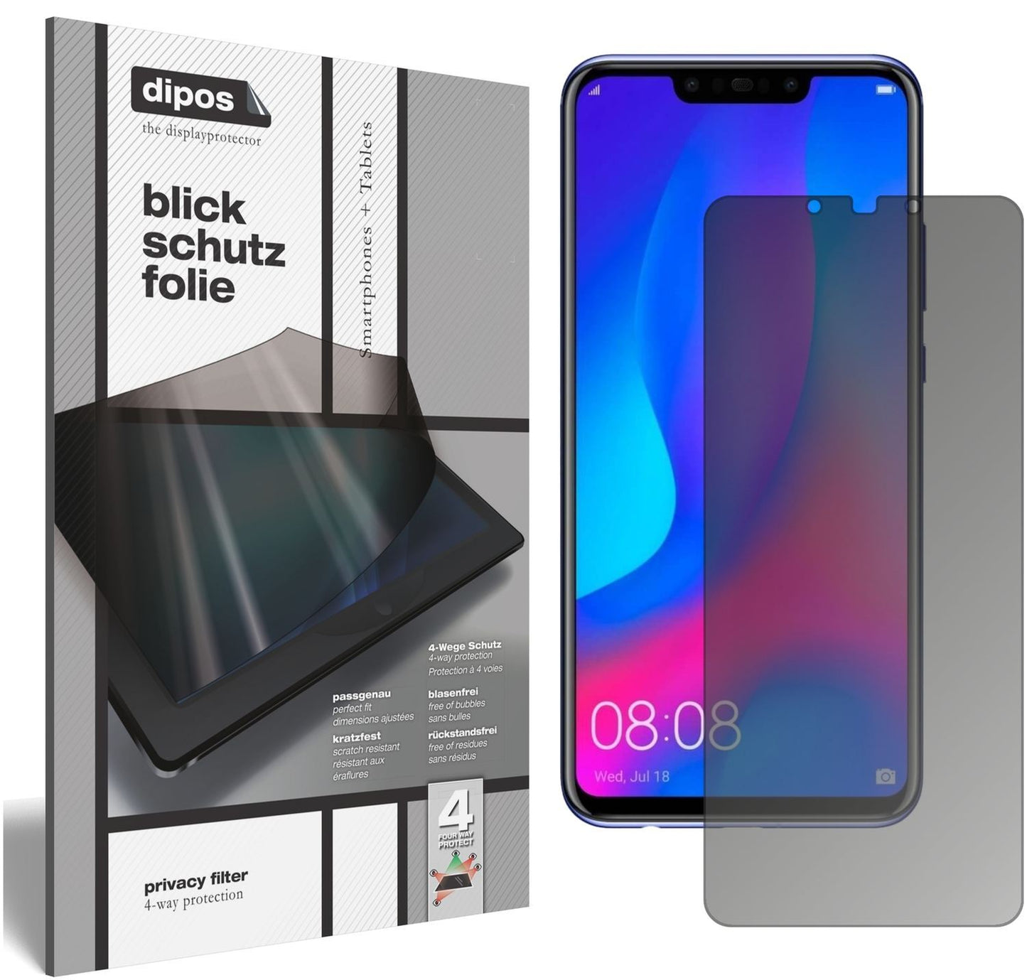 Blickschutzfolie für Huawei Nova 3i matt Schutzfol (1)