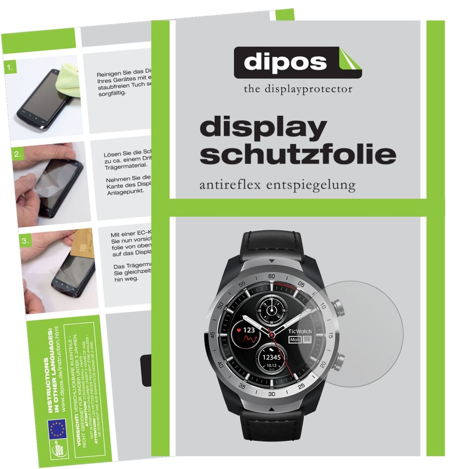 5x Schutzfolie matt für Ticwatch Pro Smartwatch Di (2)