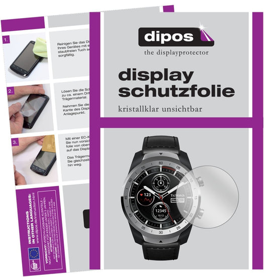 6x Schutzfolie klar für Ticwatch Pro Smartwatch Di (1)
