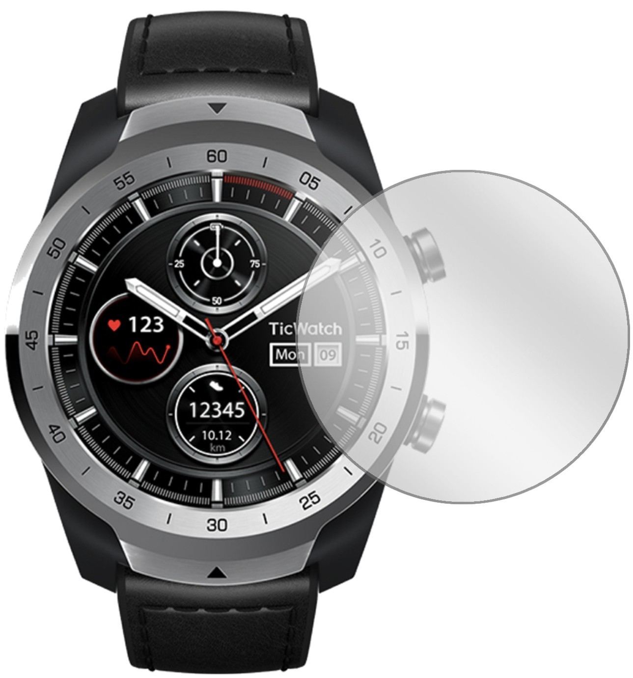 6x Schutzfolie klar für Ticwatch Pro Smartwatch Di (2)