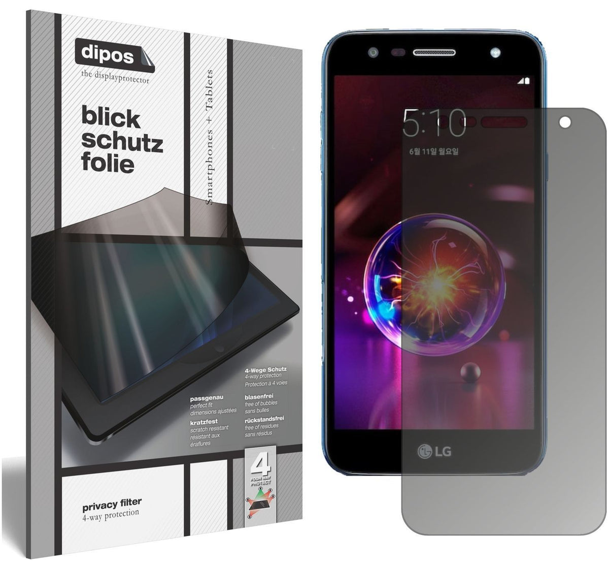 Blickschutzfolie für LG X5 2018 matt Schutzfolie P (1)