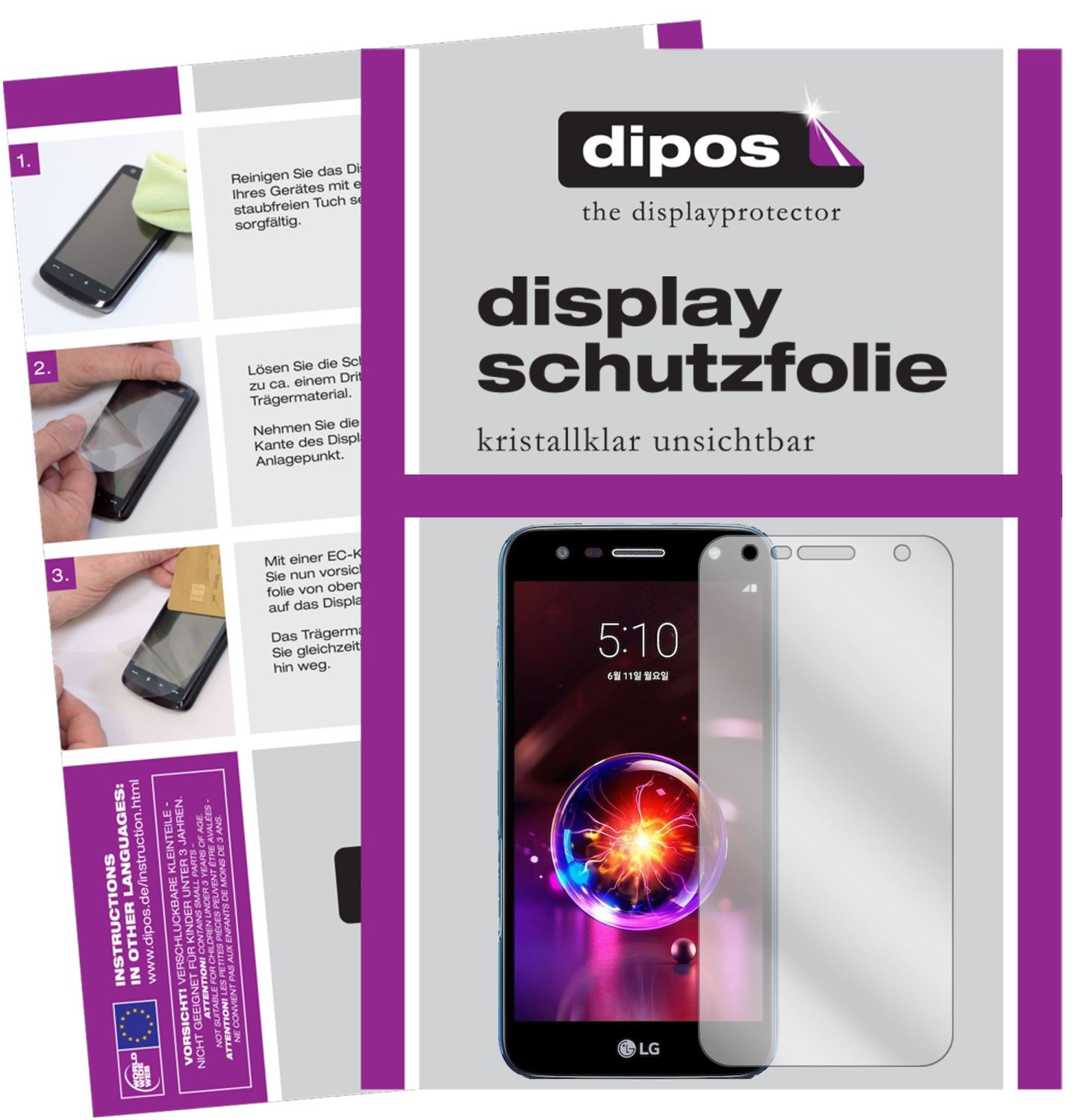 2x Schutzfolie klar für LG X5 2018 Display-Schutzf (1)