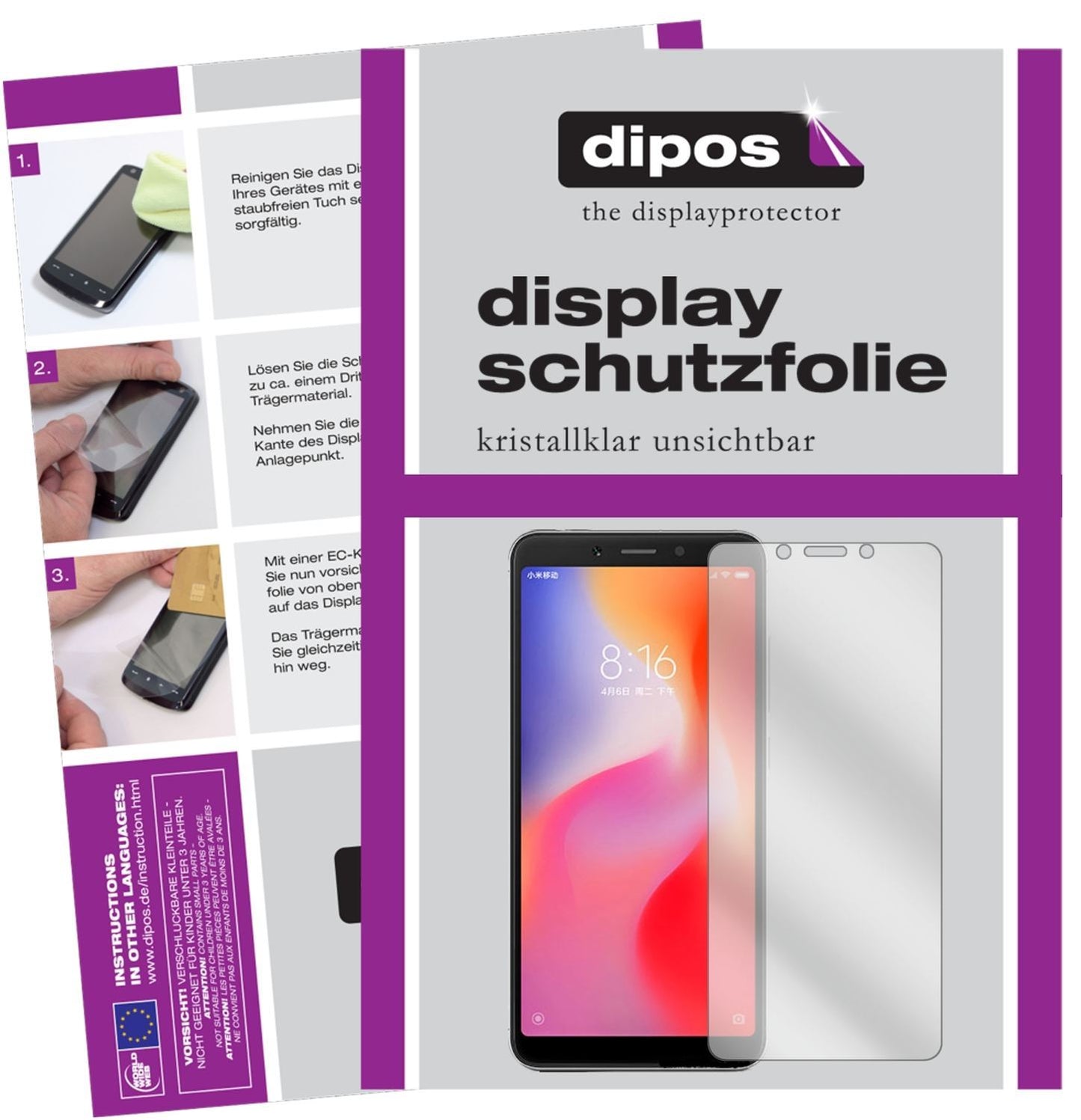2x Schutzfolie klar für Xiaomi Redmi 6 Display-Sch (1)