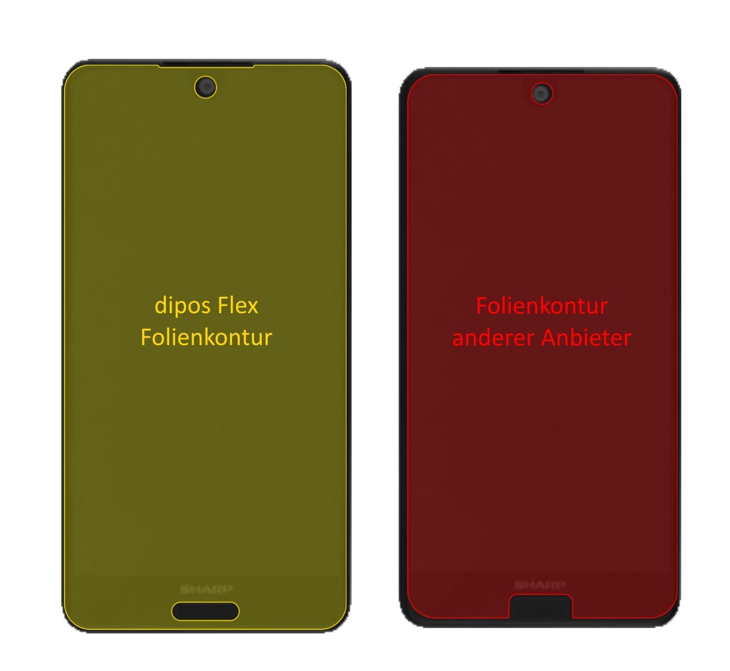 3x 3D Full Cover Schutzfolie für Sharp Aquos C10 (2)