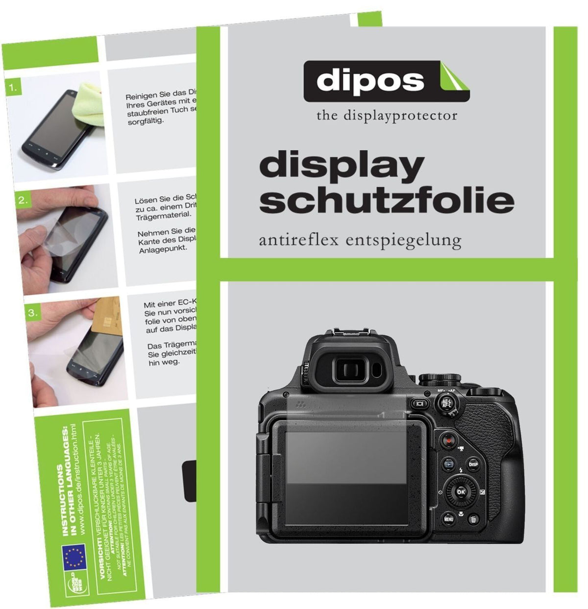 5x Schutzfolie matt für Nikon Coolpix P1000 Displa (2)