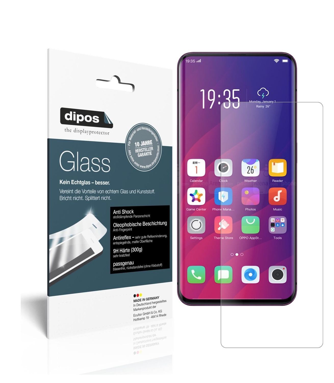 1x 9H Schutzfolie matt für Oppo Find X Panzerfolie (2)
