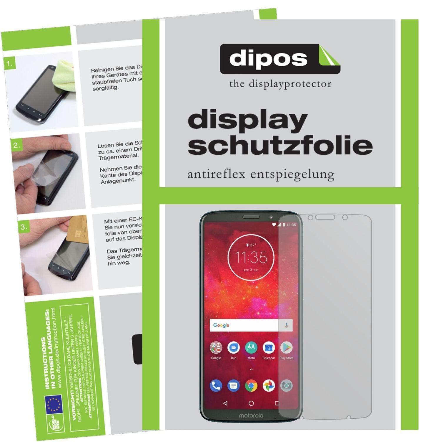 5x Schutzfolie matt für Motorola Moto Z3 Play Disp (2)