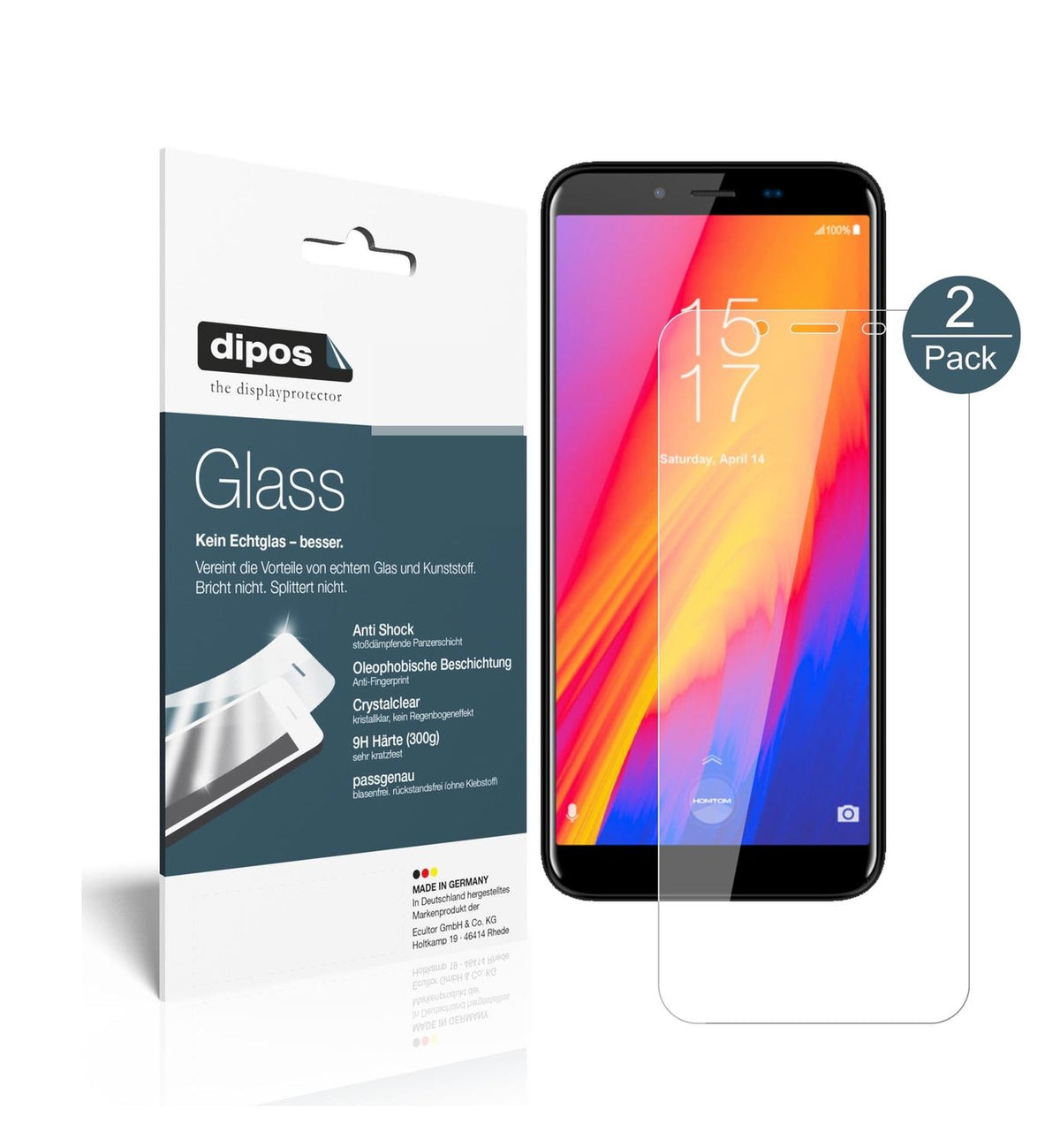 2x 9H Schutzfolie für HomTom S99 Panzerfolie (1)
