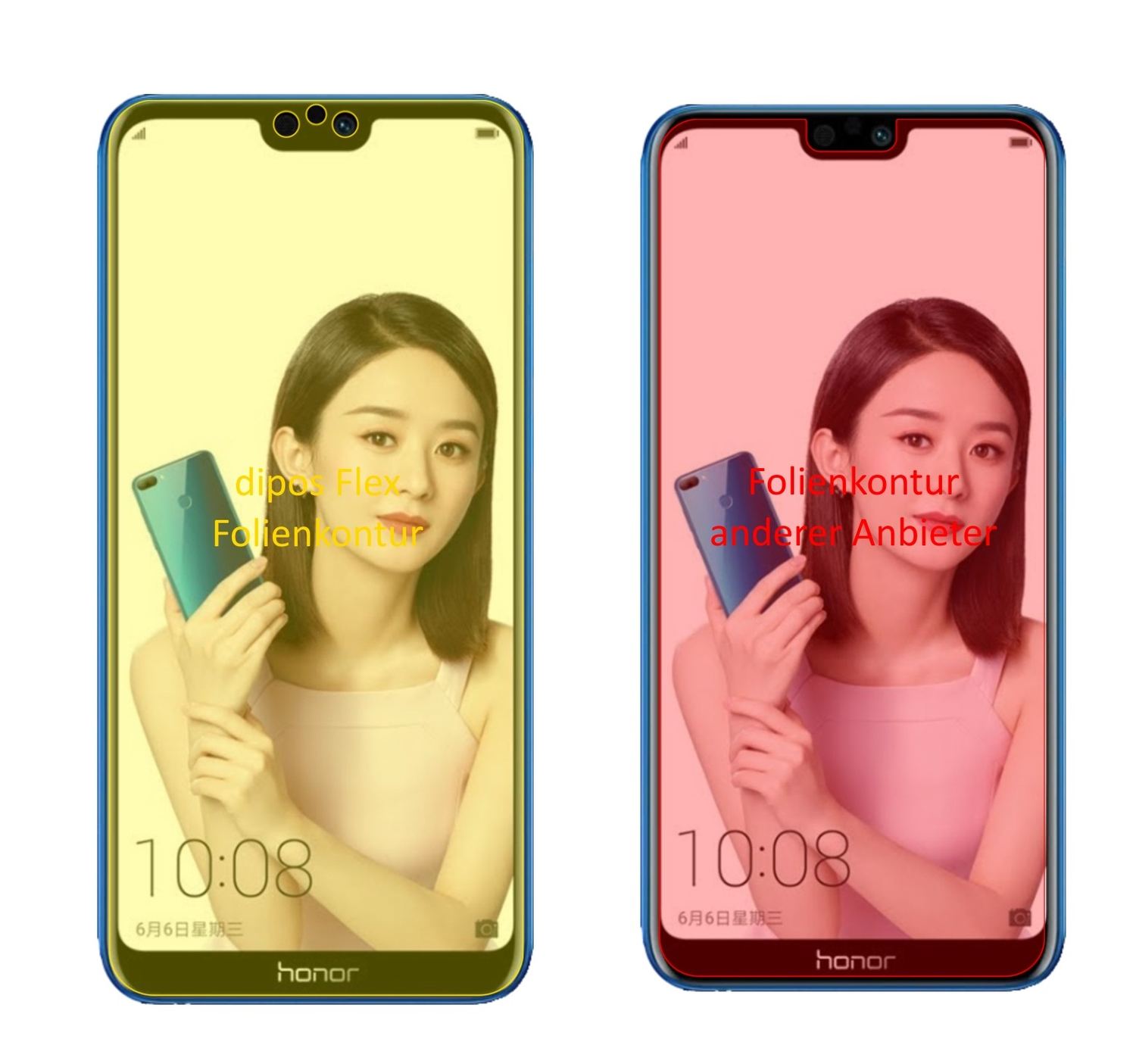 3x 3D Full Cover Schutzfolie für Honor 9i 2018 (2)