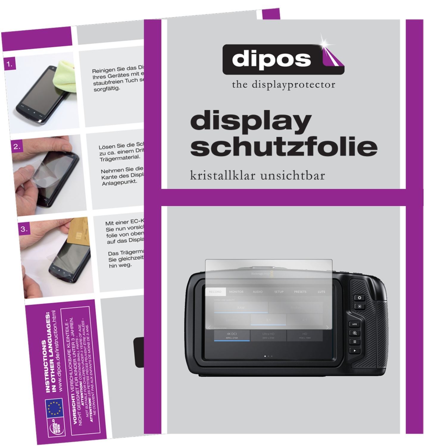 6x Schutzfolie klar für Blackmagic Pocket Cinema 4 (1)