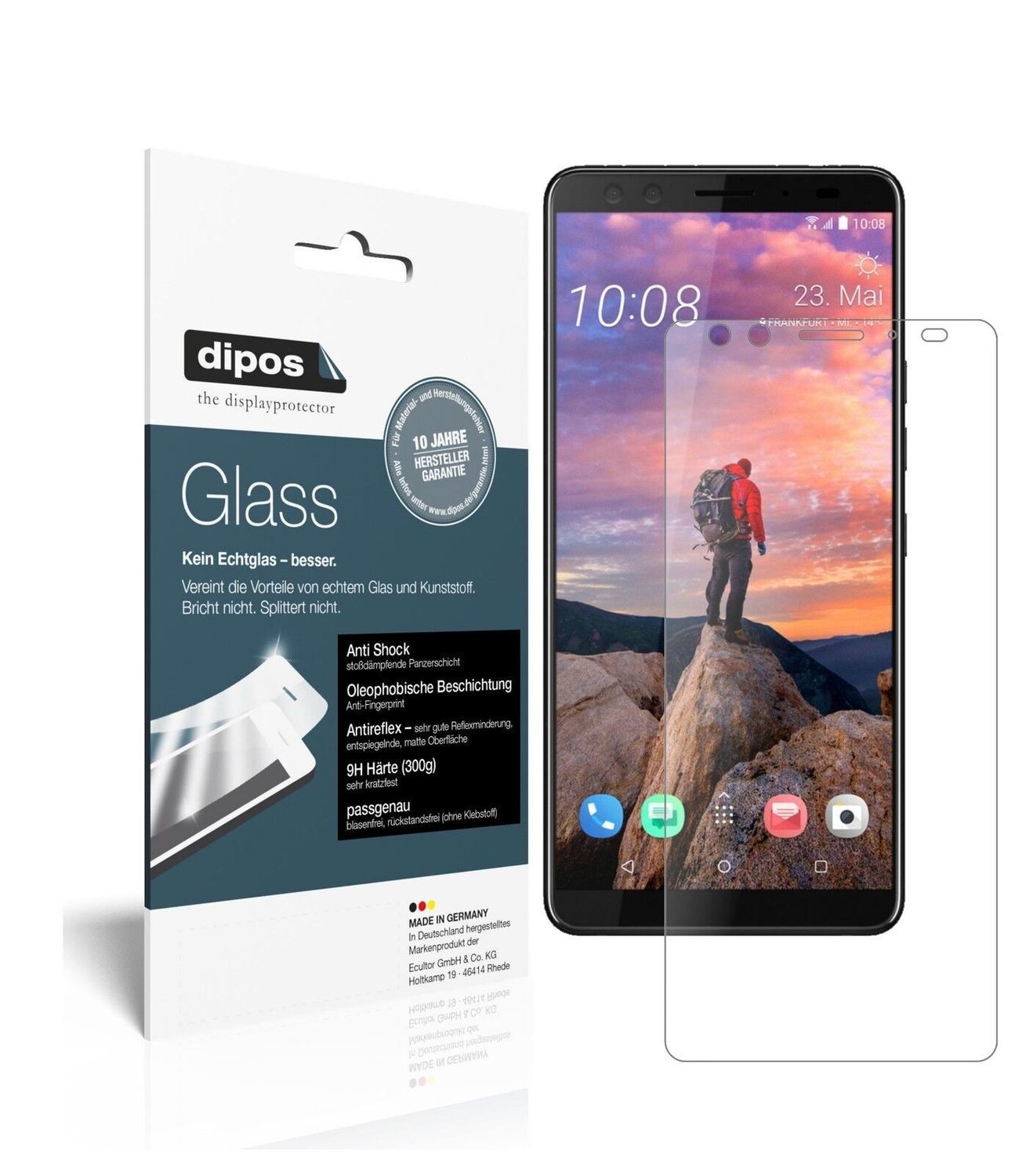 1x 9H Schutzfolie matt für HTC U12 Plus Panzerfoli (2)