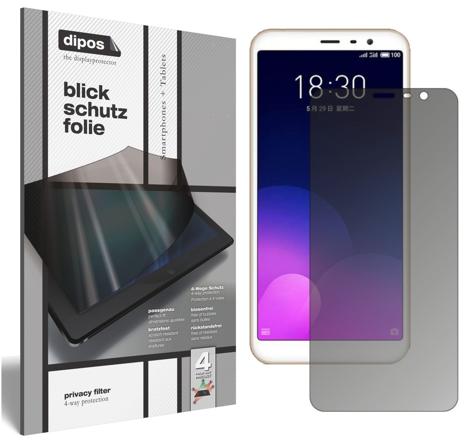 Blickschutzfolie für Meizu M6T matt Schutzfolie Pr (1)