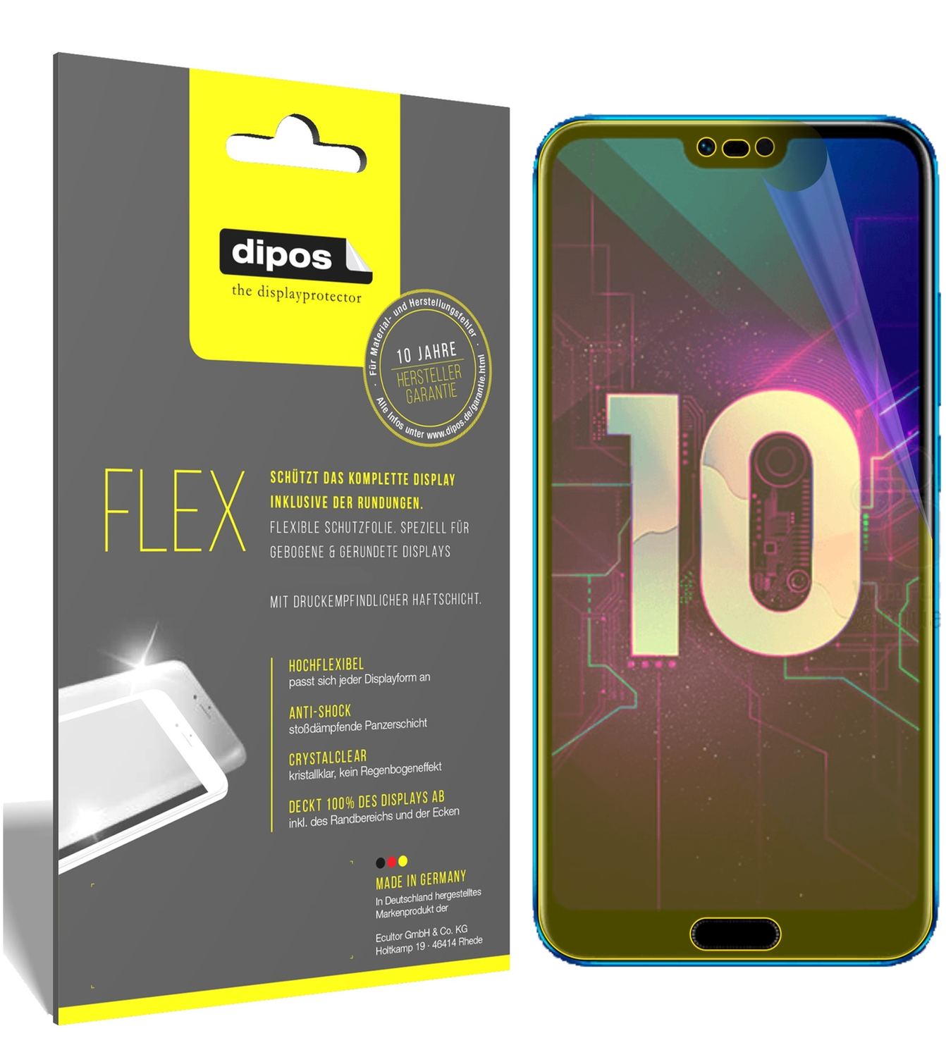 3x 3D Full Cover Schutzfolie für Honor 10 (1)