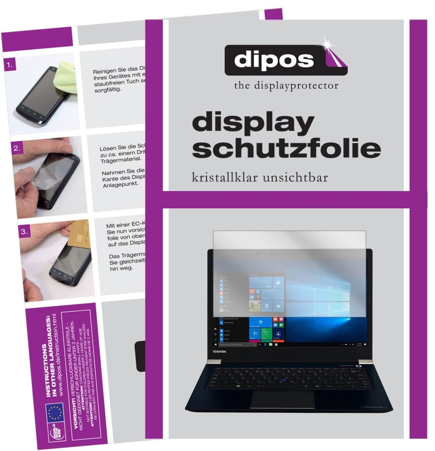 1x Schutzfolie klar für Toshiba Portege X30 D121 D (2)