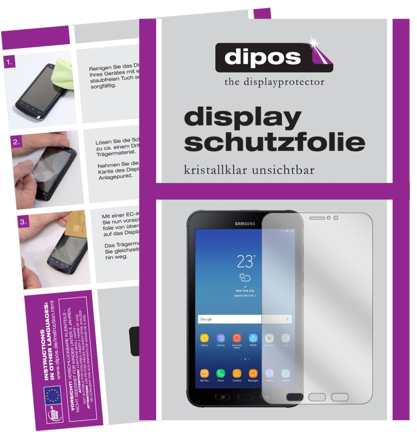 2x Schutzfolie klar für Samsung Galaxy Tab Active  (1)