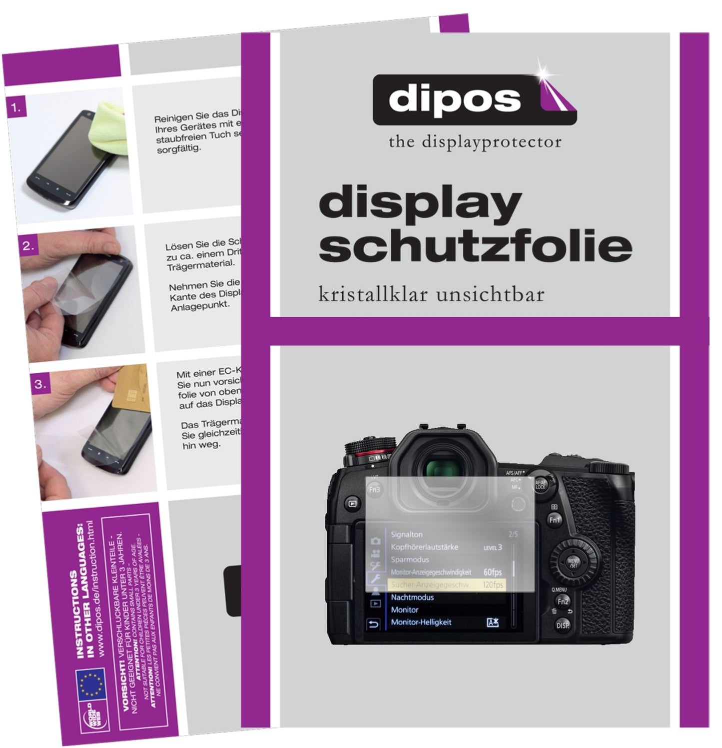 6x Schutzfolie klar für Panasonic Lumix G9 Display (1)