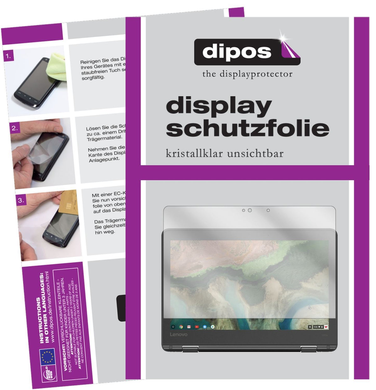2x Schutzfolie klar für Lenovo 300e Chromebook Dis (1)