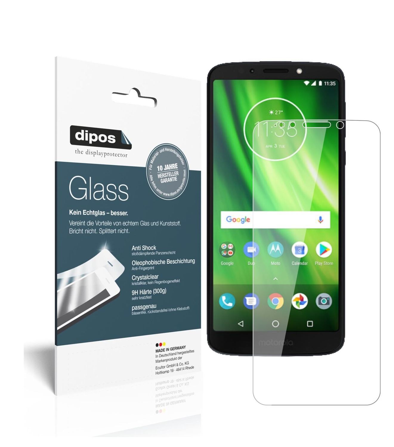 1x 9H Schutzfolie für Lenovo Moto G6 Play Panzerfo (2)